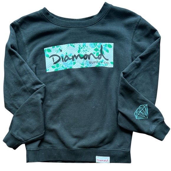 Diamond Supply Co Crewneck Sweatshirt Men’s XS Black Logo Pullover Skate Street - Picture 1 of 5